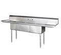 Blue Air BS3-24-14/2D Sink, (3) Three Compartment