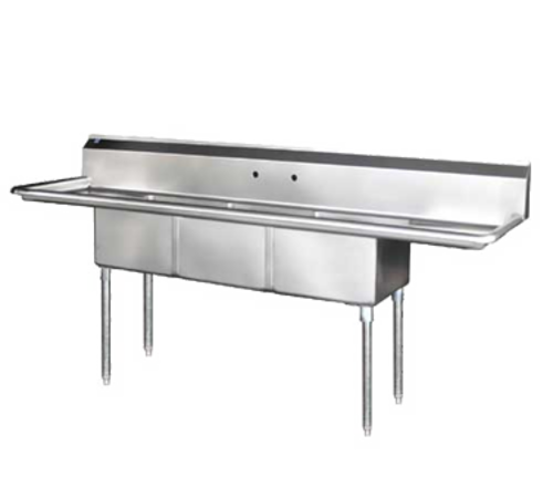 Blue Air BS3-24-14/2D Sink, (3) Three Compartment