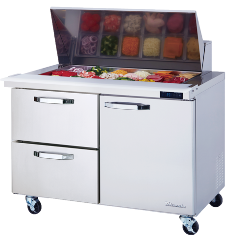 Blue Air BLMT48-D2L-HC Refrigerated Counter, Mega Top Sandwich / Salad Unit