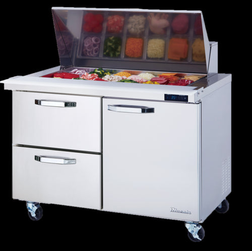 Blue Air BLMT48-D2L-HC Refrigerated Counter, Mega Top Sandwich / Salad Unit