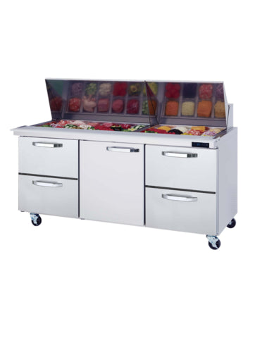 Blue Air BLMT72-D4RL-HC Refrigerated Counter, Mega Top Sandwich / Salad Unit