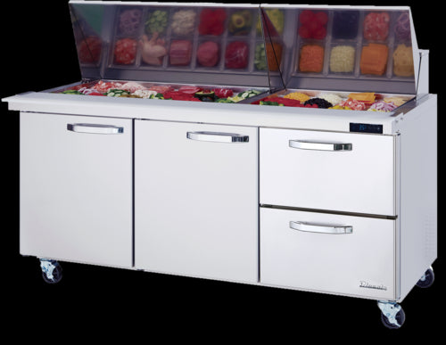 Blue Air BLMT72-D2R-HC Refrigerated Counter, Mega Top Sandwich / Salad Unit
