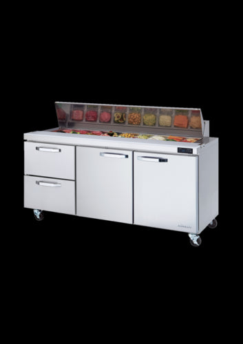 Blue Air BLPT72-D2L-HC Refrigerated Counter, Sandwich / Salad Unit
