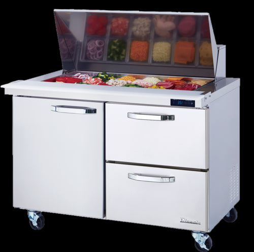 Blue Air BLMT48-D2R-HC Refrigerated Counter, Mega Top Sandwich / Salad Unit