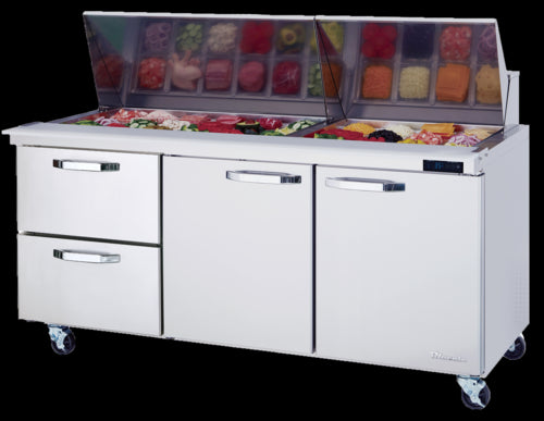Blue Air BLMT72-D2L-HC Refrigerated Counter, Mega Top Sandwich / Salad Unit