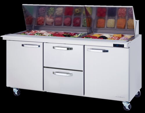Blue Air BLMT72-D2M-HC Refrigerated Counter, Mega Top Sandwich / Salad Unit