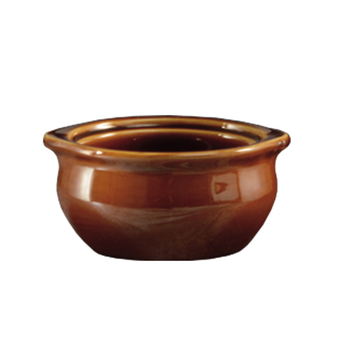 CAC OC-12-BWN Soup Bowl Crock, Onion