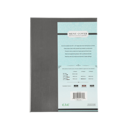 CAC MCC2-14GY Menu Cover