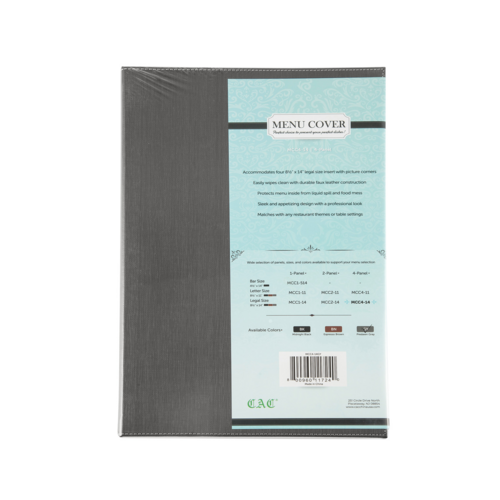 CAC MCC4-14GY Menu Cover