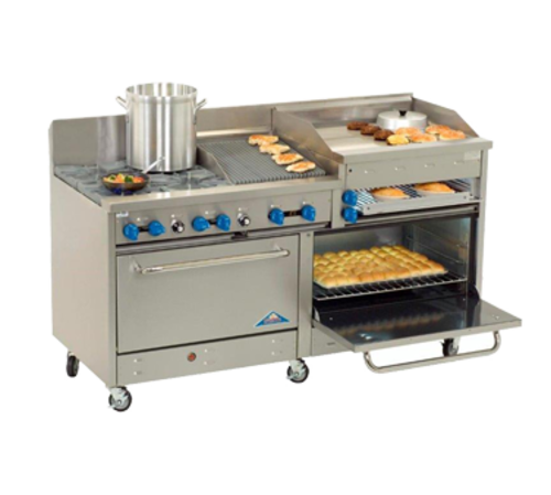 Comstock-Castle 2F330-1.5RB-30B Range, 72" Restaurant, Gas