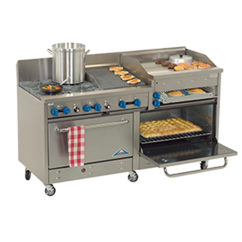 Comstock-Castle 2F330-2.5RB-30B Range, 72" Restaurant, Gas