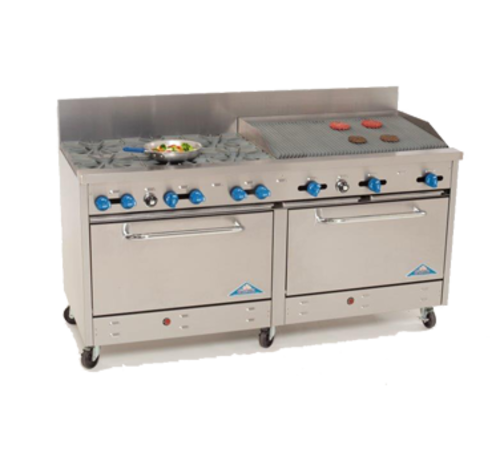 Comstock-Castle 2F330-3RB Range, 72" Restaurant, Gas