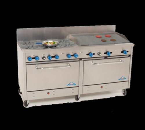 Comstock-Castle 2F330-3RB Range, 72" Restaurant, Gas
